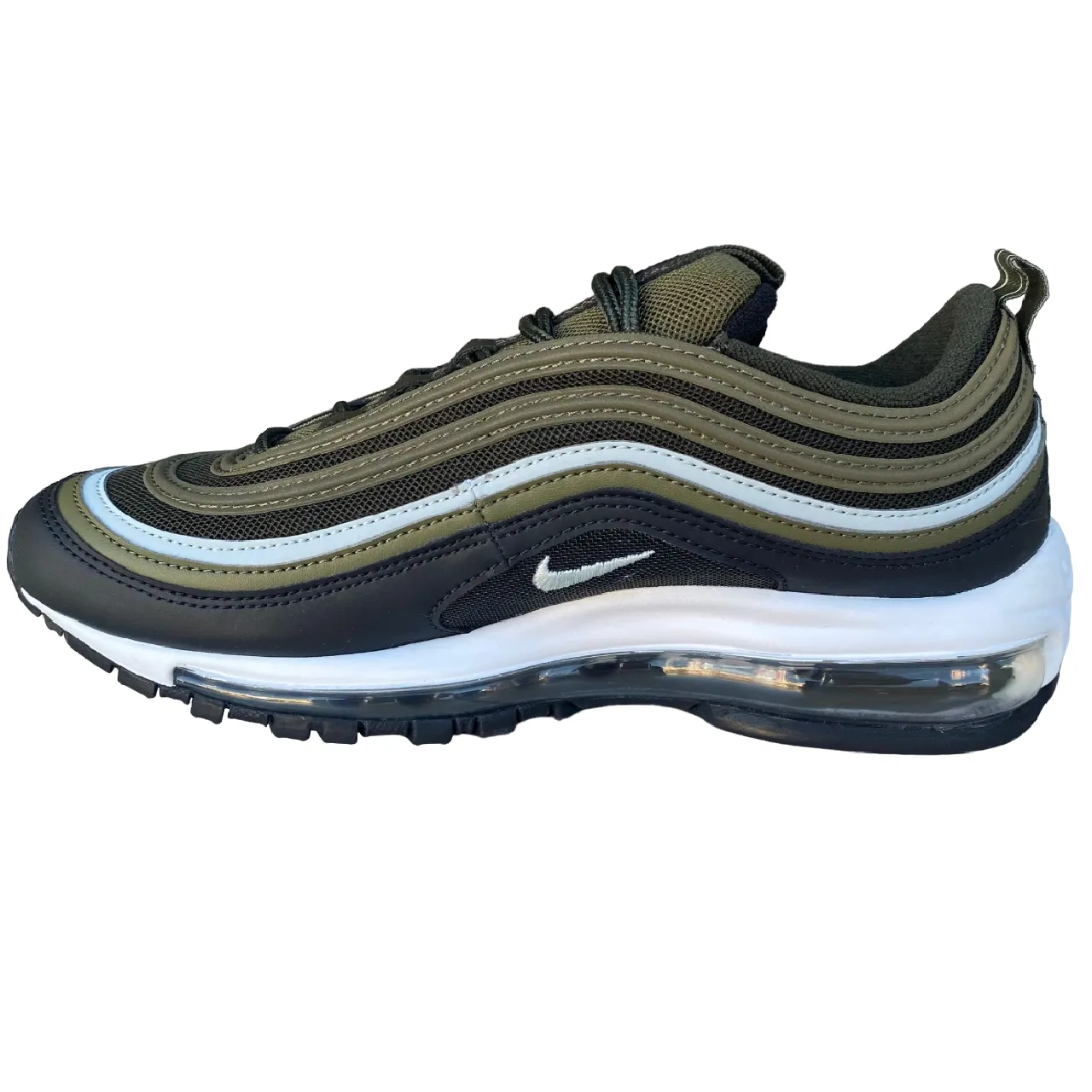 Nike scarpa sneakers da uomo Air Max 97 921826-202 verde oliva-argento-nero