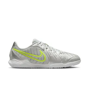 Nike Tiempo Legend 10 Academy IC Indoor Soccer Shoe - Metalic Silver/ Black Volt