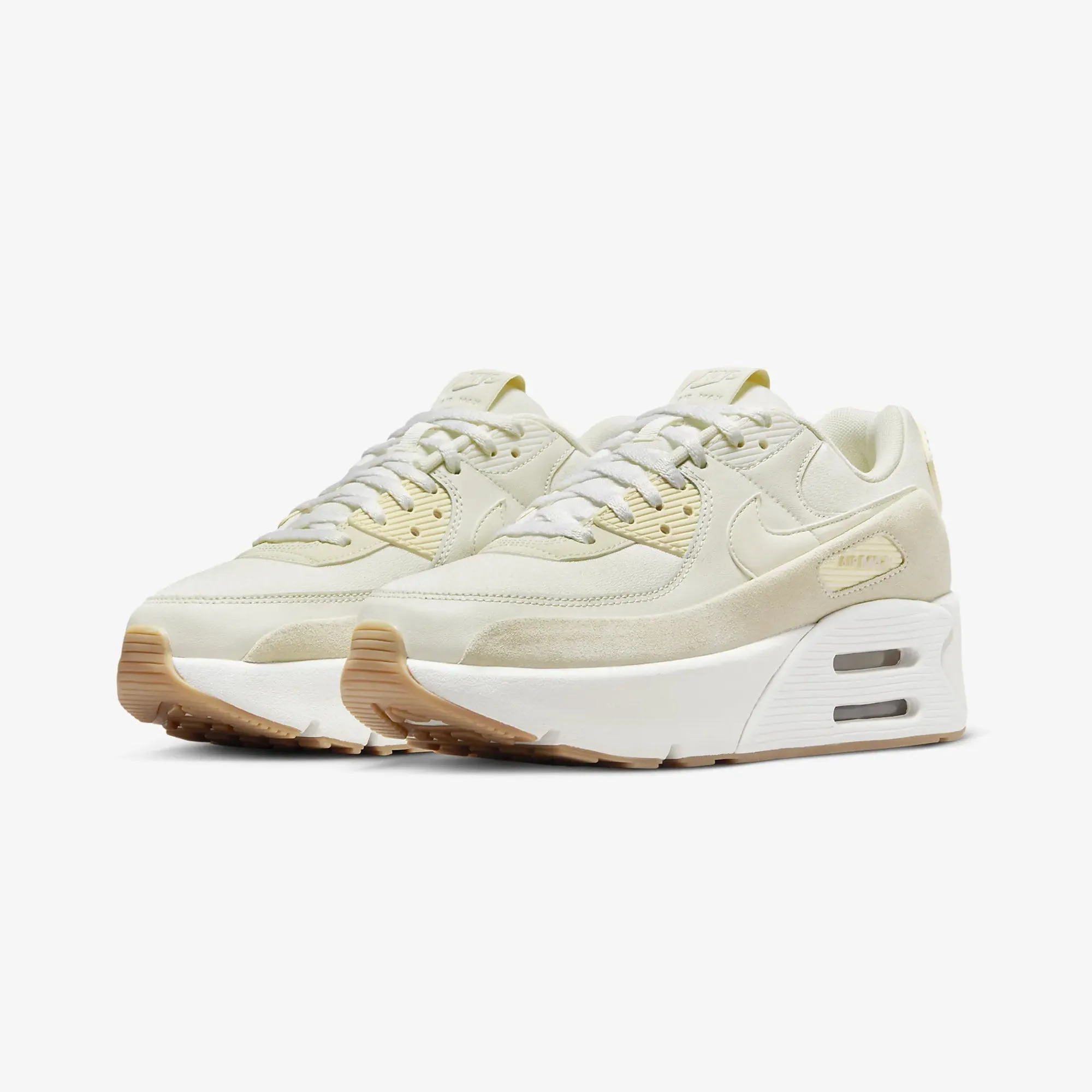 NIKE | WMN'S AIR MAX 90 LV8 { SAIL/SAIL-PHANTOM-LT OREWOOD BRN