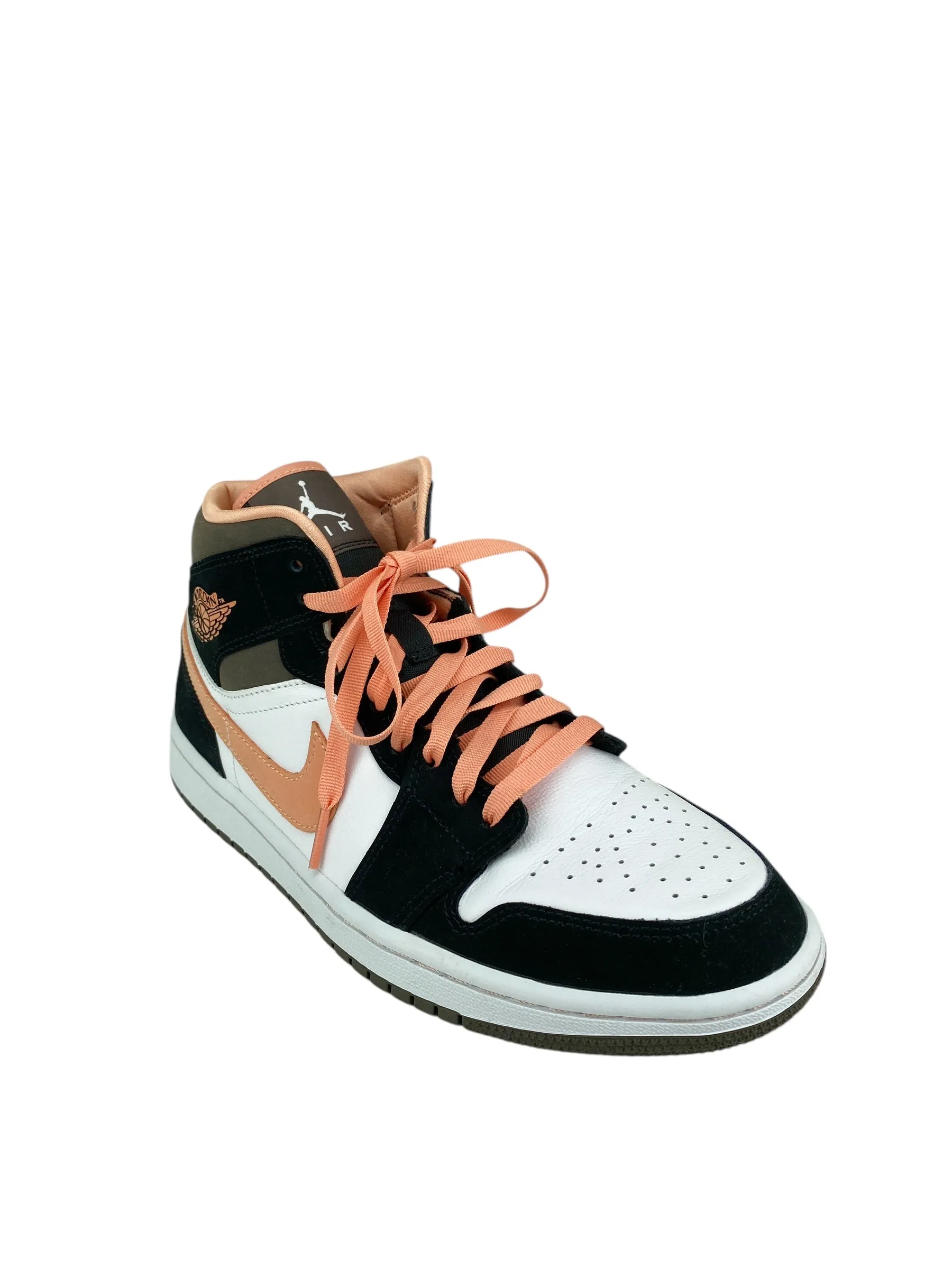 Nike Women's Air Jordan 1 MID SE White Apricot Agate Black Size 9.5 (fits like 9)