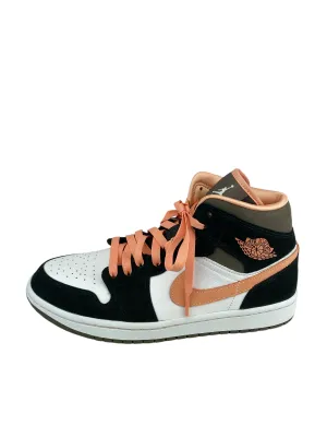 Nike Women's Air Jordan 1 MID SE White Apricot Agate Black Size 9.5 (fits like 9)