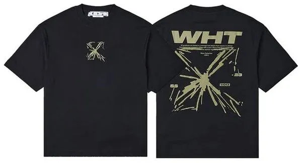 Off-White Splash Arr Oversized Skate S/S Black Beige T-Shirt