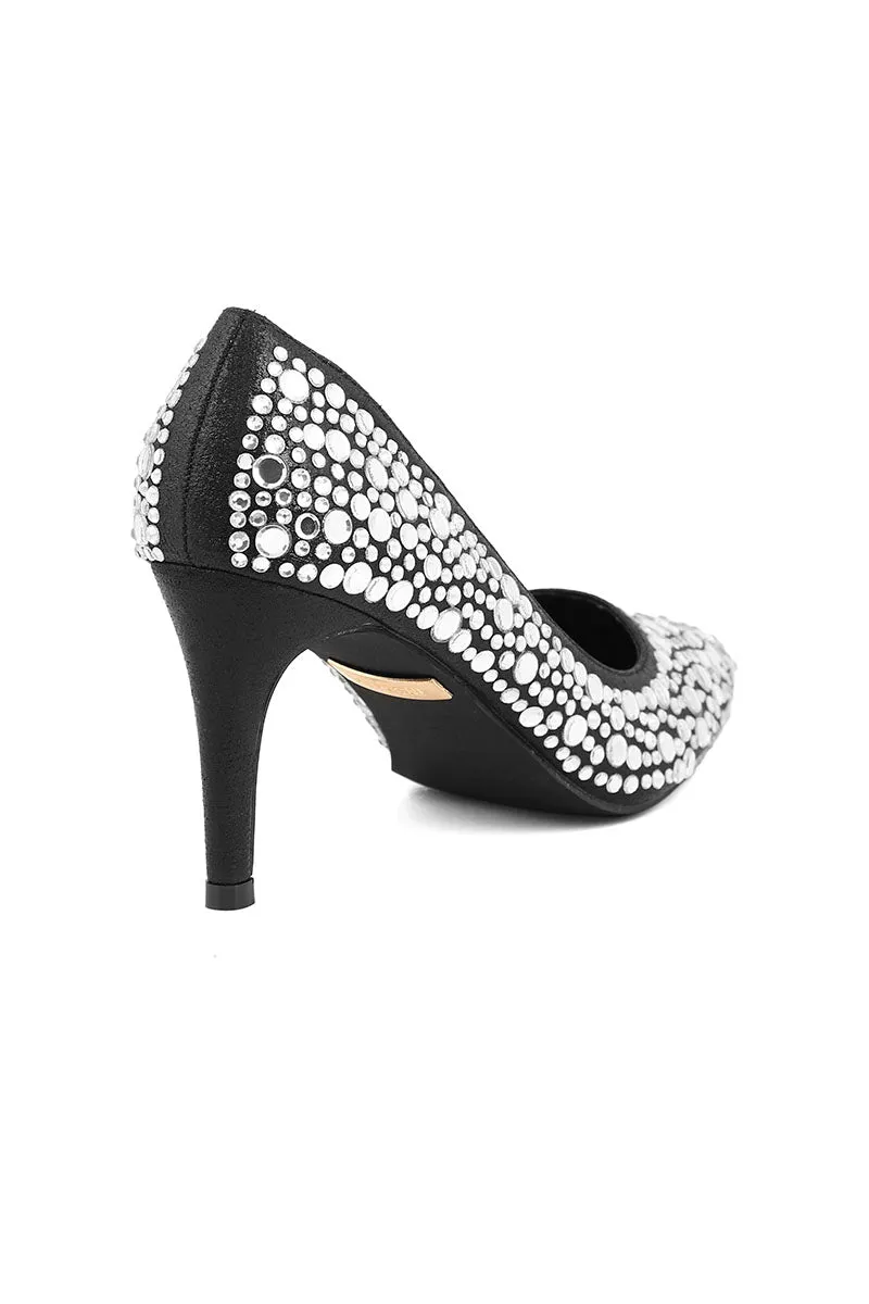 Party Wear Court Shoes I44451-Black