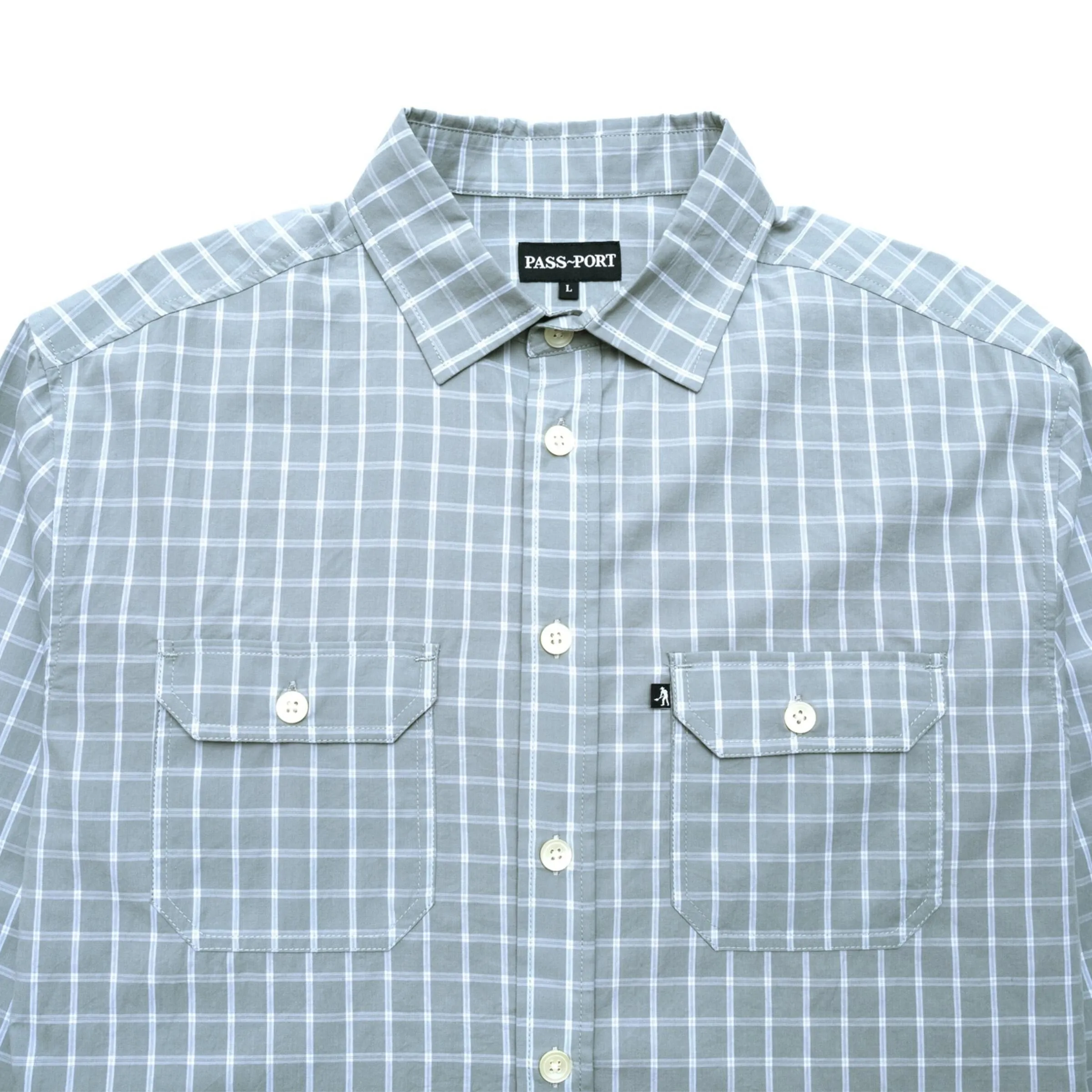 Pass-Port Workers Check Shirt Long-sleeve Stone