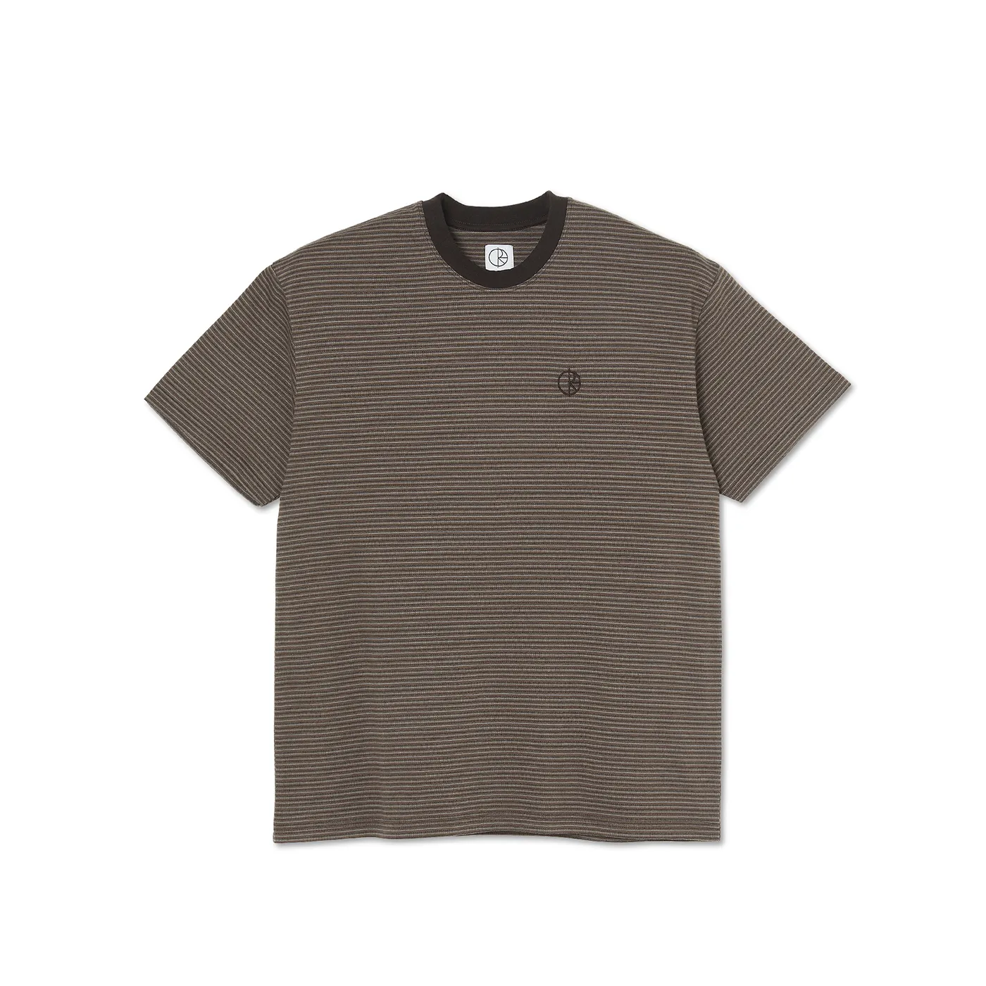 Polar Skate Co Dizzy Stripe T Shirt - Chocolate