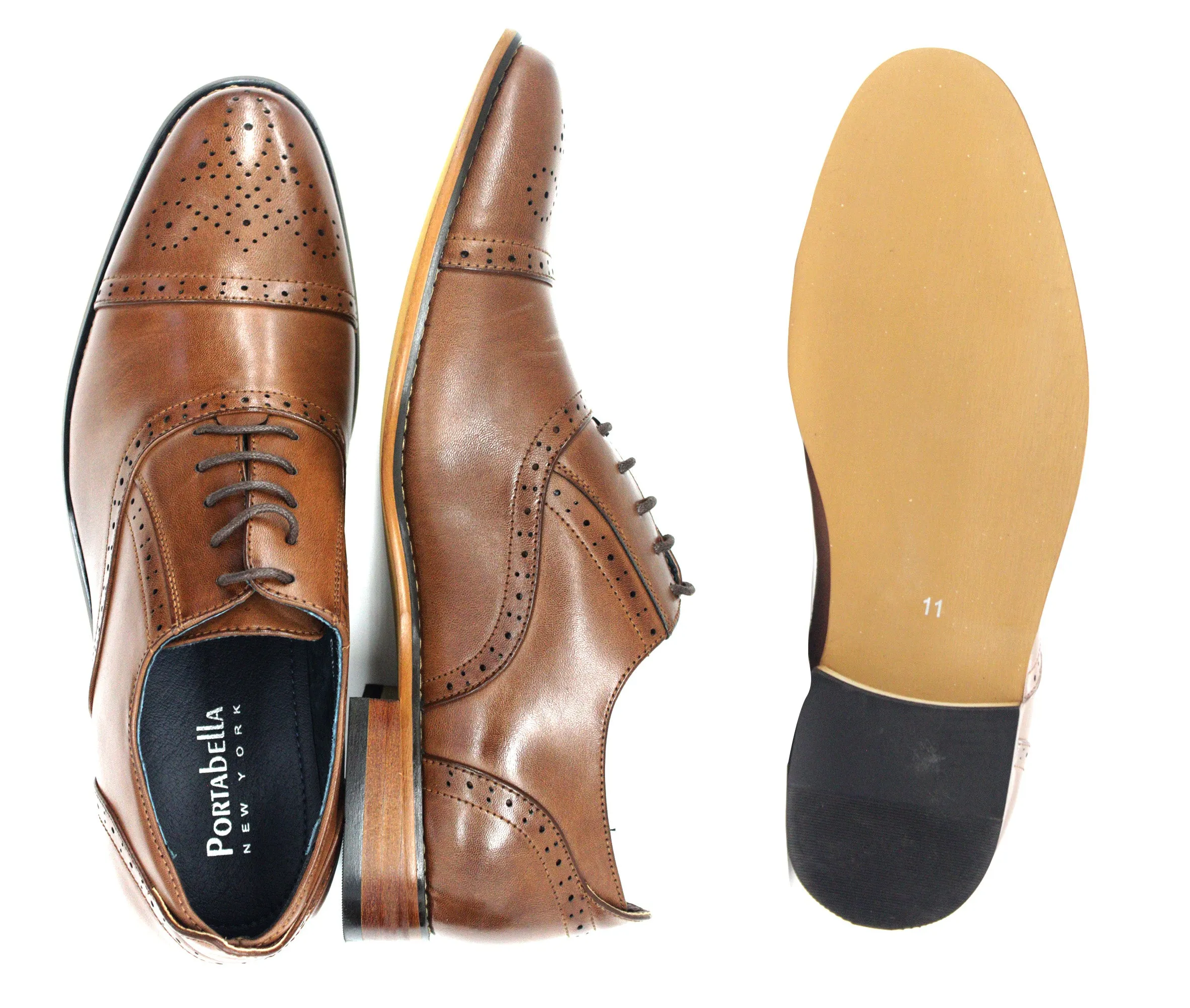 Portabella,CAP TOE-LACE UP-SHOES-G61069-25-BROWN