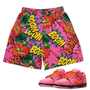 Power Puff Comic Boom Blossom Mesh Shorts