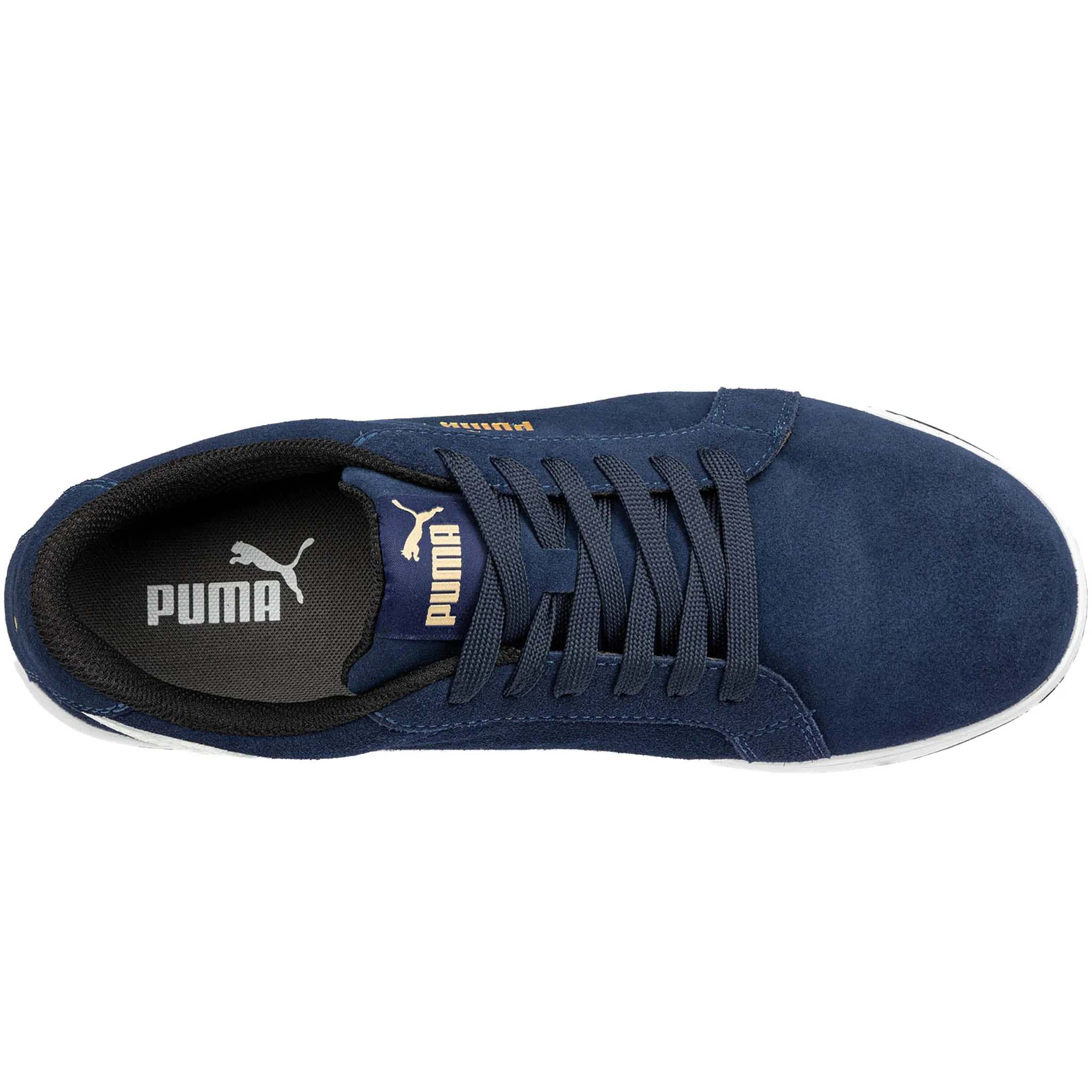 Puma Men's 640025 Iconic Suede Low Navy Composite Safety Toe Metal Free Work Shoes