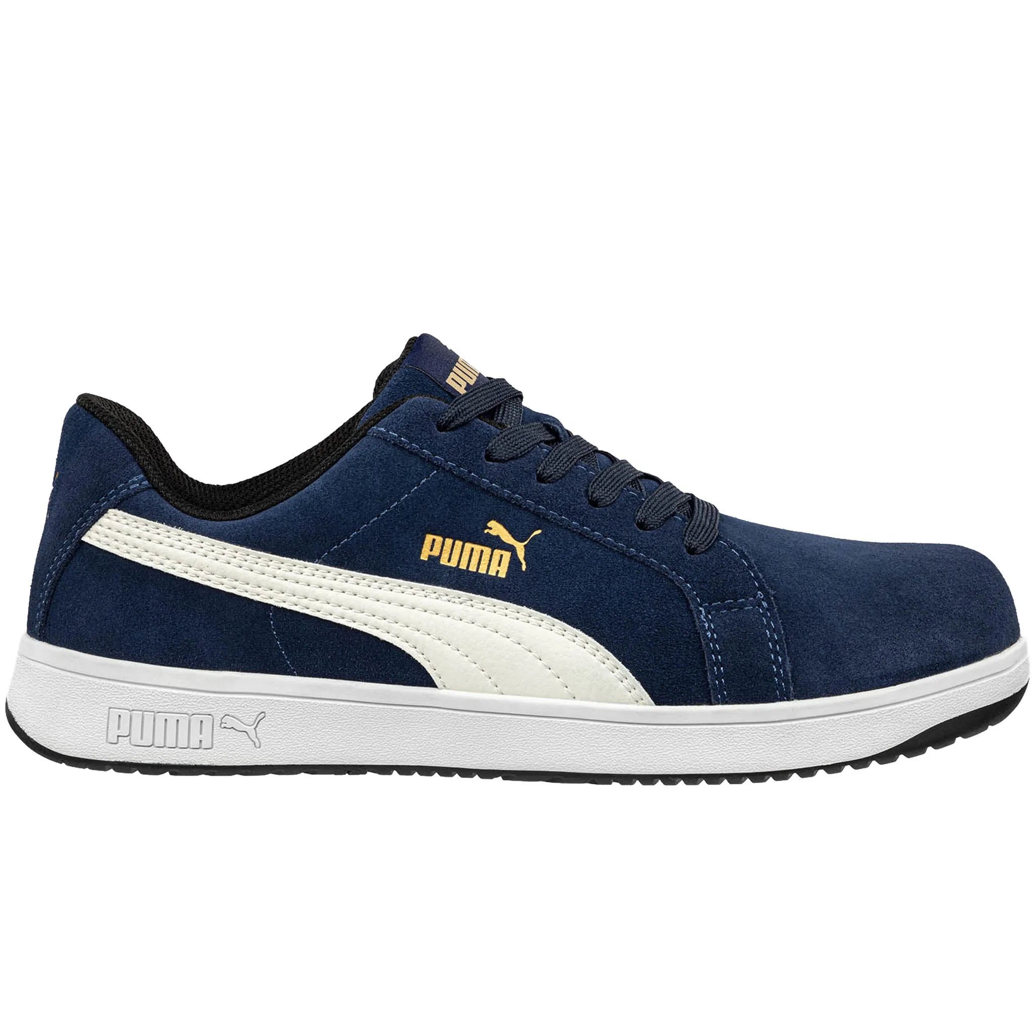 Puma Men's 640025 Iconic Suede Low Navy Composite Safety Toe Metal Free Work Shoes