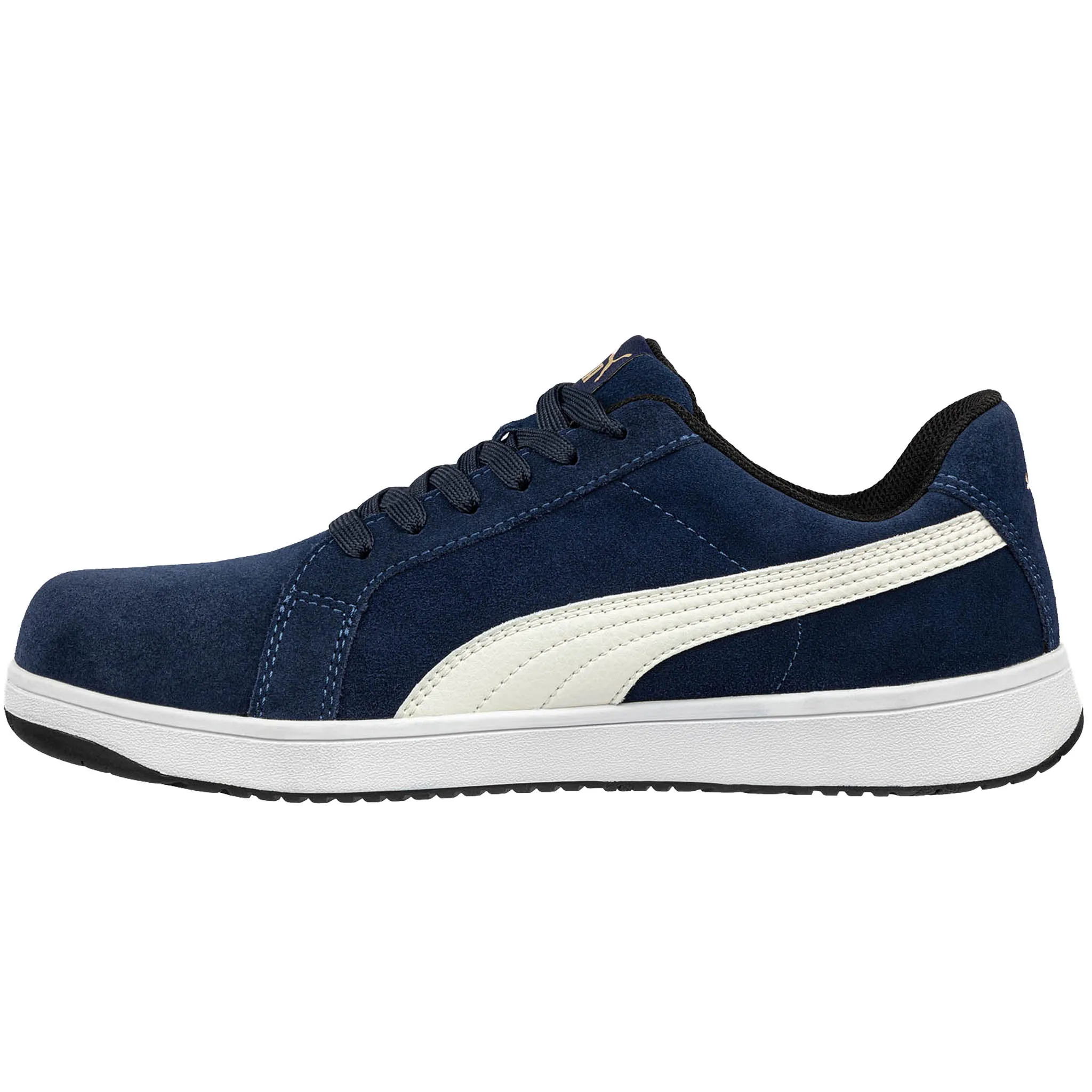 Puma Men's 640025 Iconic Suede Low Navy Composite Safety Toe Metal Free Work Shoes