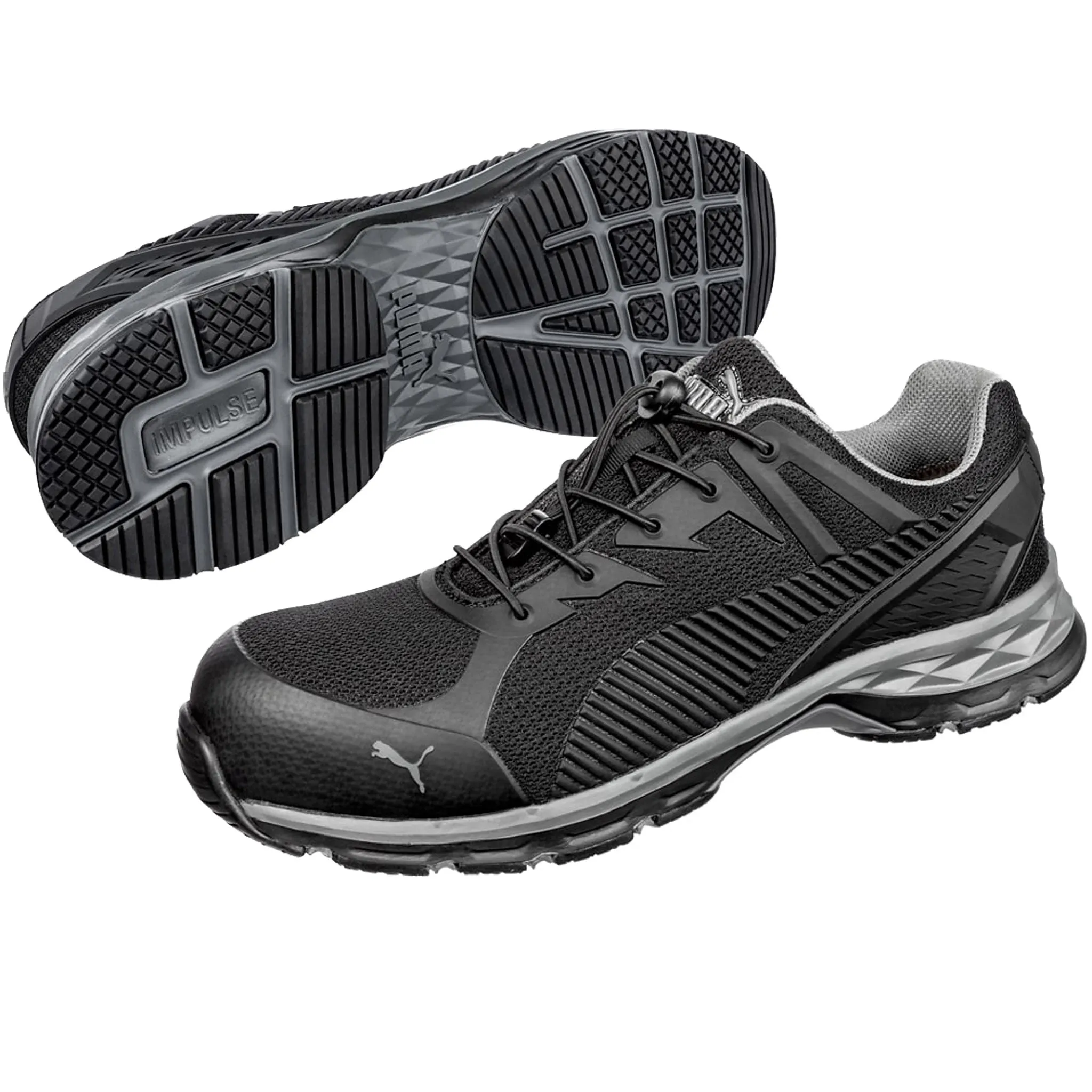 Puma Men's 643835 Fuse Motion 2.0 Black Low Composite Safety Toe Metal Free Work Shoes