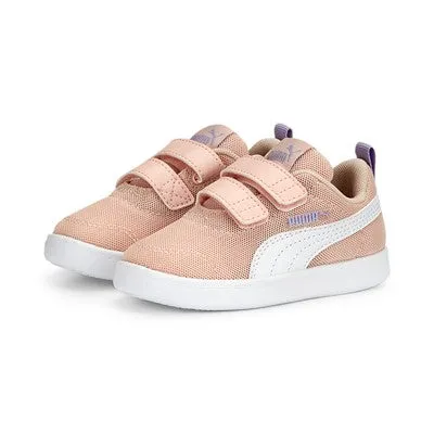 Puma sneakers da bambino in mesh traspirante Courtflex v2 V Inf 371759-13 rose dust-white-vivid violet