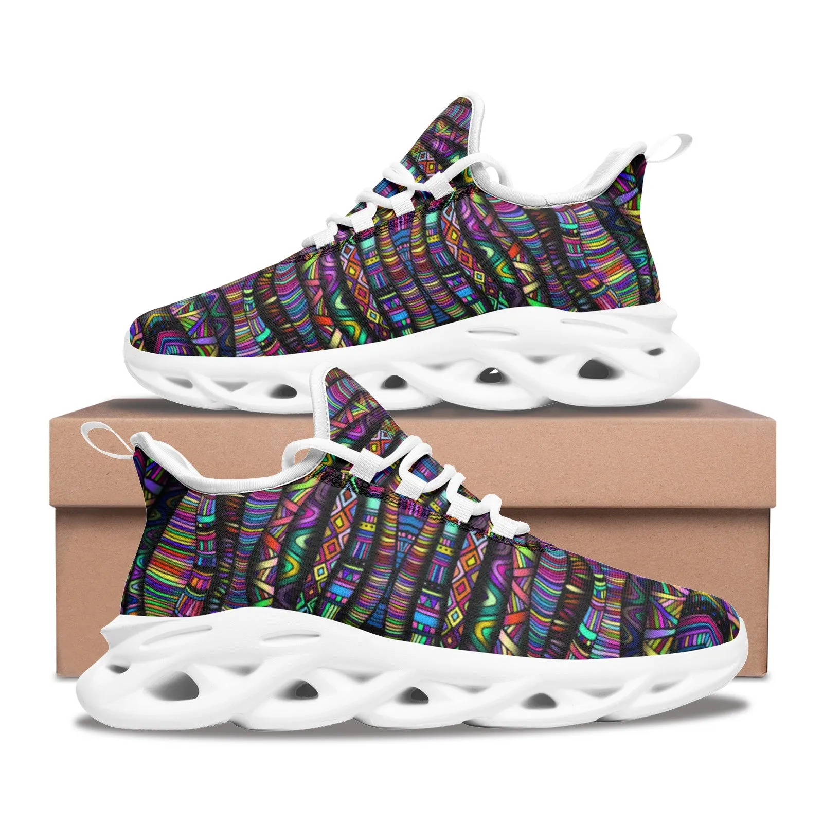 Rainbow Tribe | Unisex Bounce Mesh Knit Sneakers | Hakan Hisim