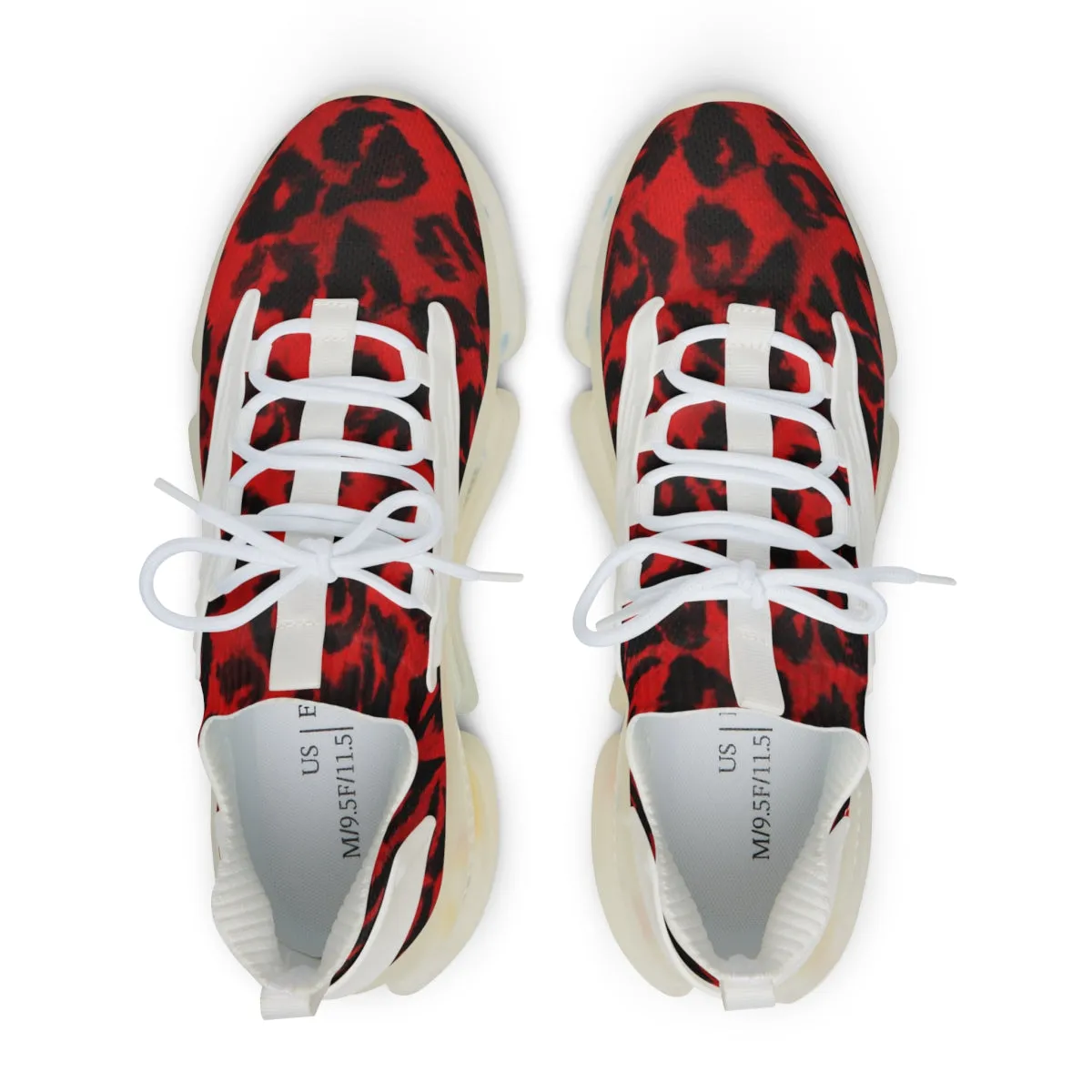 Red Leopard Men's Shoes, Best Comfy Animal Print Men's Mesh Sports Sneakers Shoes (US Size: 5-12)