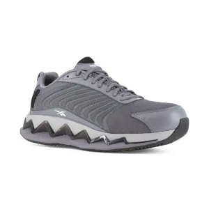 Reebok Men's Zig Elusion Low Cut Work Sneaker Composite Toe Rb3224 In Grey And Black