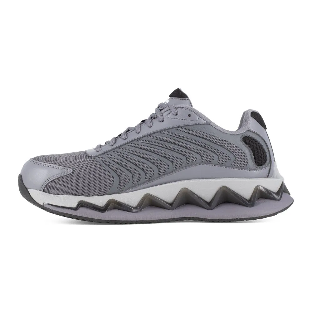 Reebok Men's Zig Elusion Low Cut Work Sneaker Composite Toe Rb3224 In Grey And Black