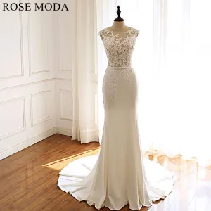 Rosemoda Lace Crepe sheath Mermaid Wedding Dress