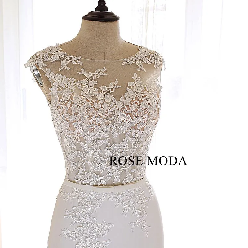 Rosemoda Lace Crepe sheath Mermaid Wedding Dress