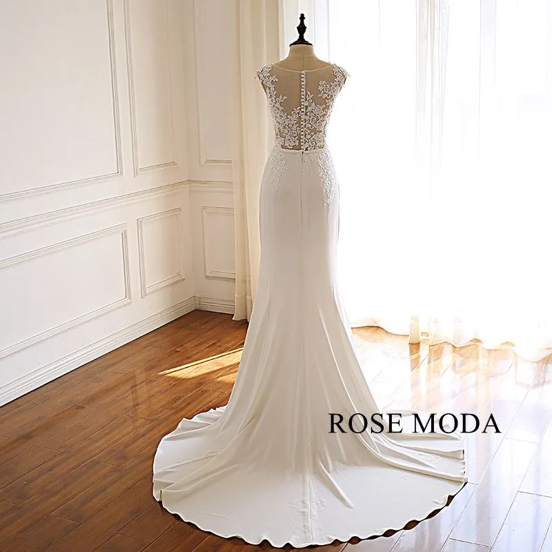 Rosemoda Lace Crepe sheath Mermaid Wedding Dress