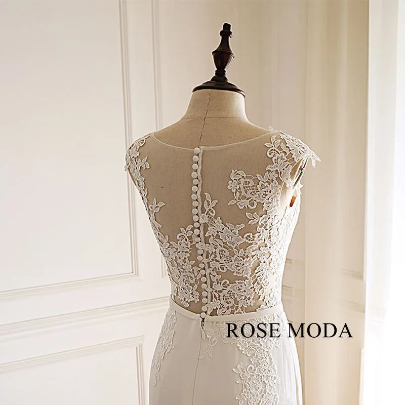 Rosemoda Lace Crepe sheath Mermaid Wedding Dress