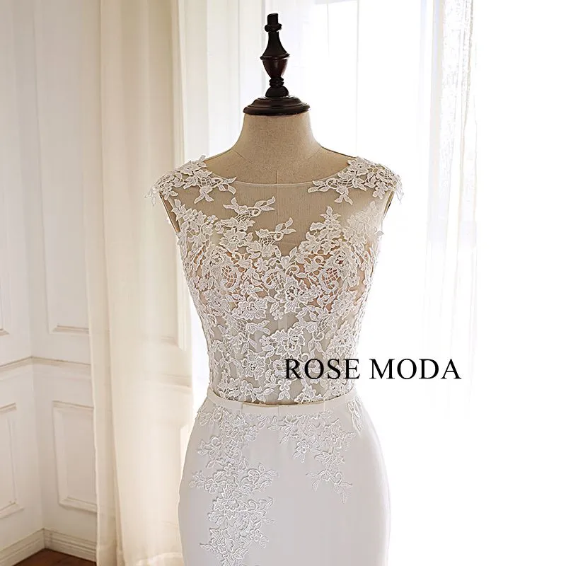 Rosemoda Lace Crepe sheath Mermaid Wedding Dress