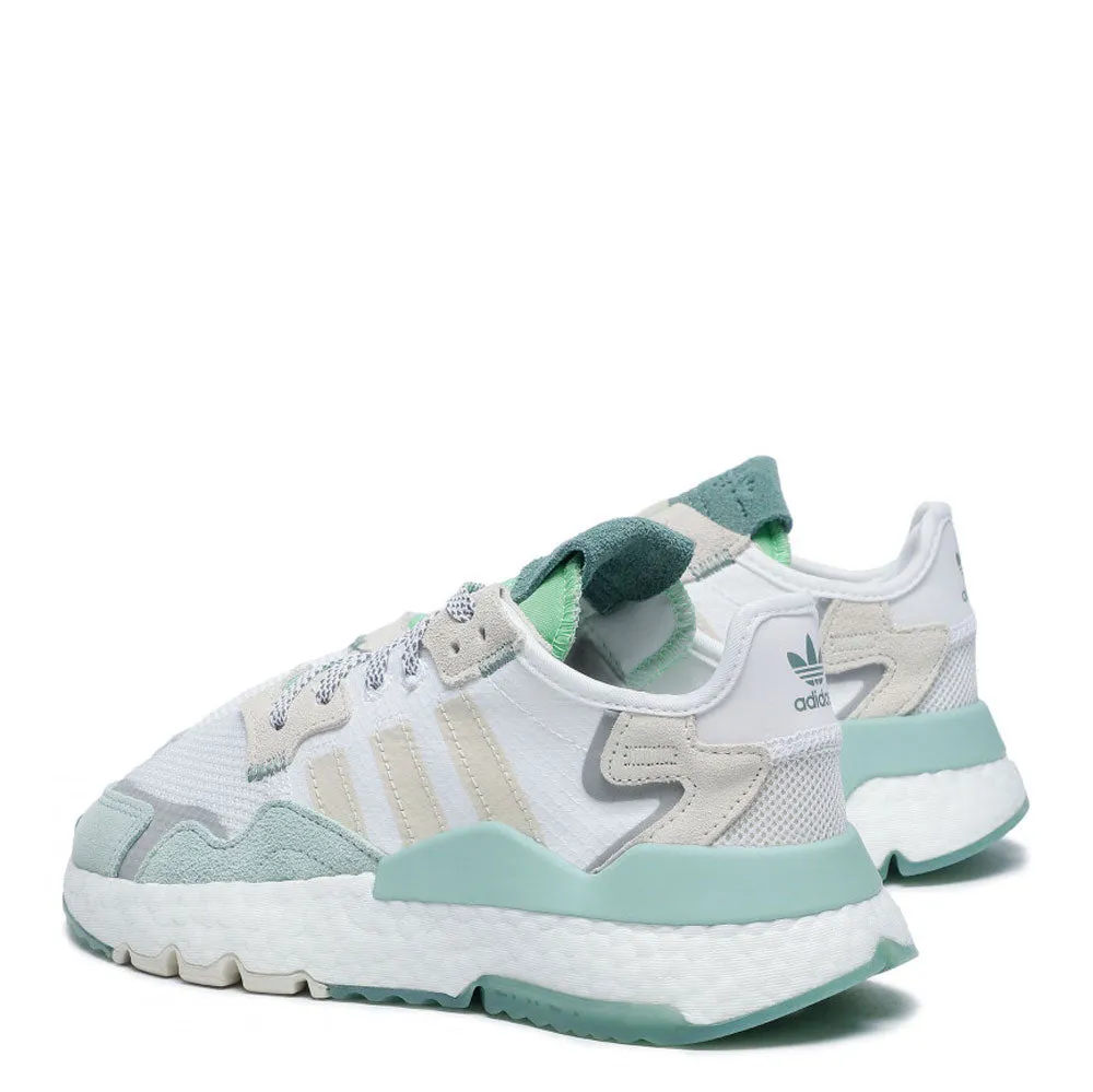 Scarpe Donna ADIDAS Sneakers linea Nite Jogger W colore Bianco e Verde