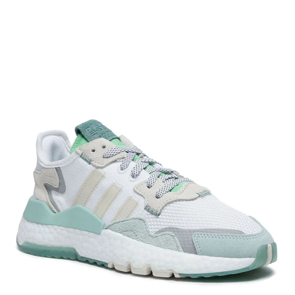 Scarpe Donna ADIDAS Sneakers linea Nite Jogger W colore Bianco e Verde