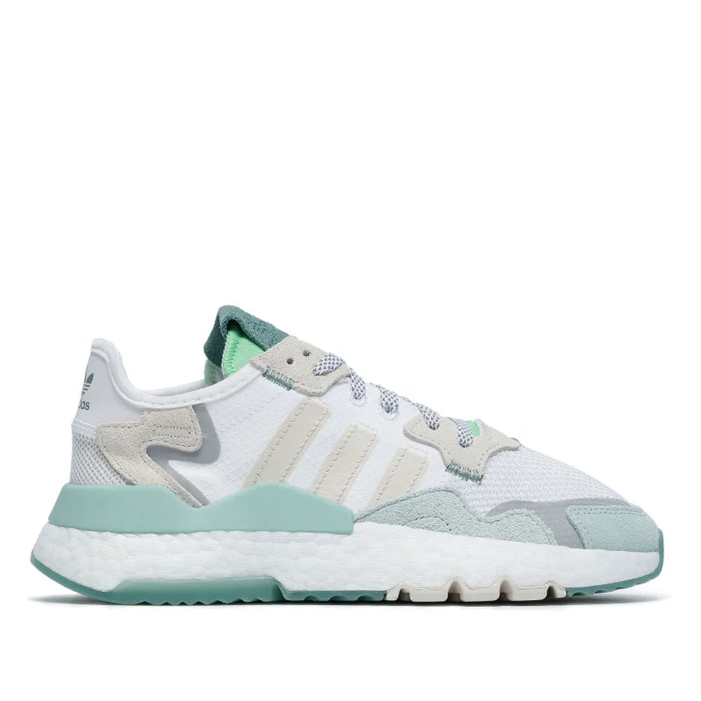 Scarpe Donna ADIDAS Sneakers linea Nite Jogger W colore Bianco e Verde