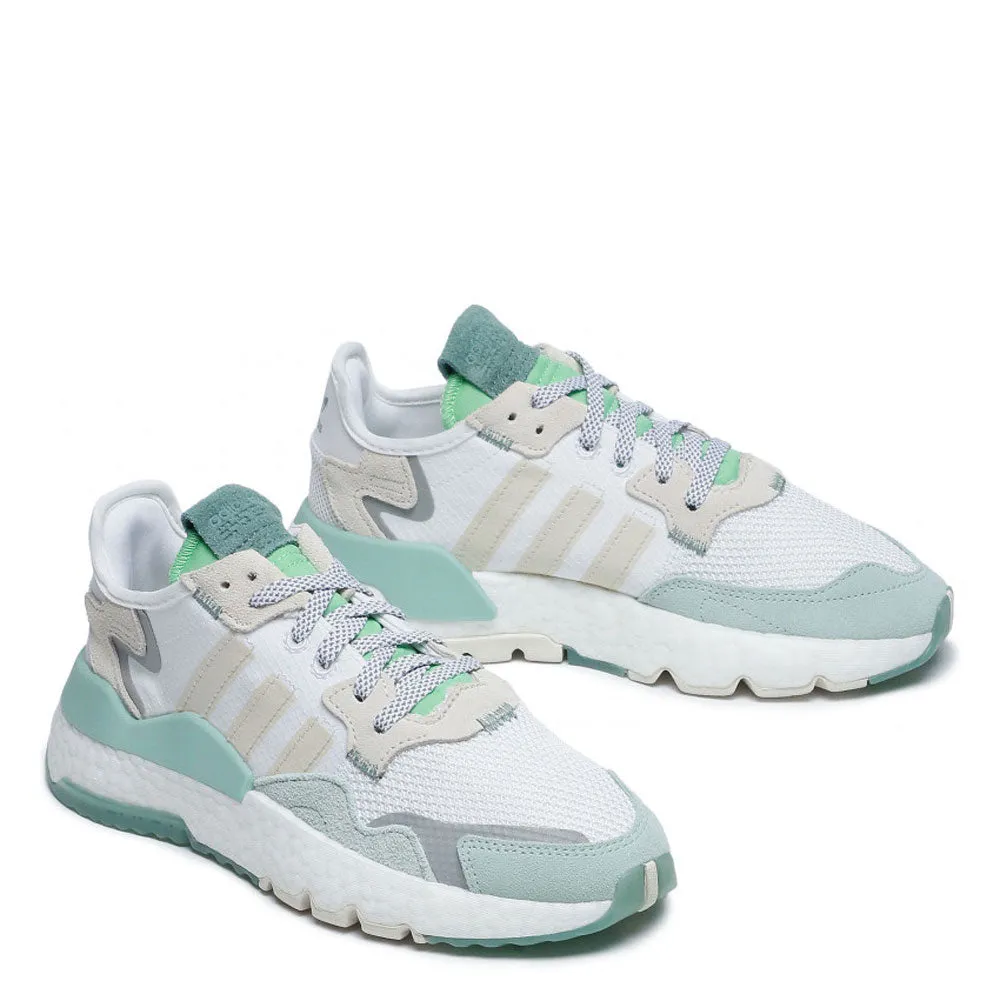 Scarpe Donna ADIDAS Sneakers linea Nite Jogger W colore Bianco e Verde