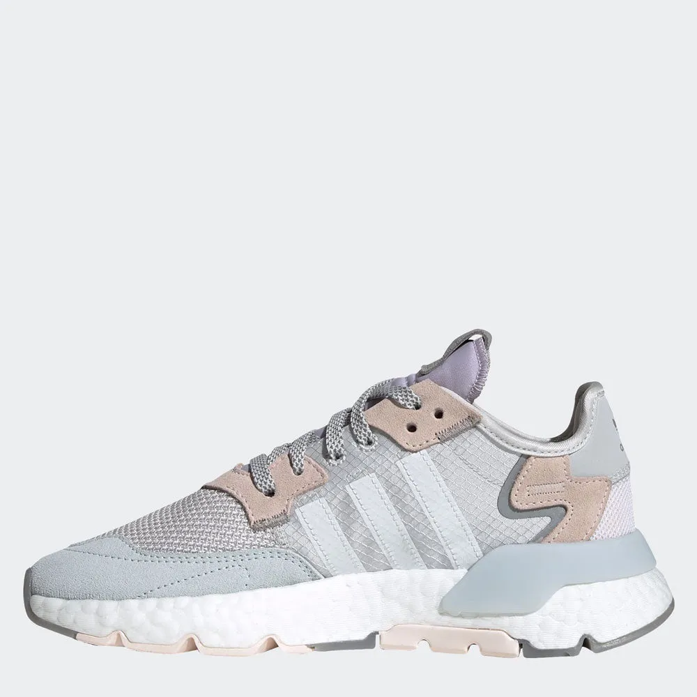 Scarpe Donna ADIDAS Sneakers linea Nite Jogger W colore Grigio Bianco e Rosa