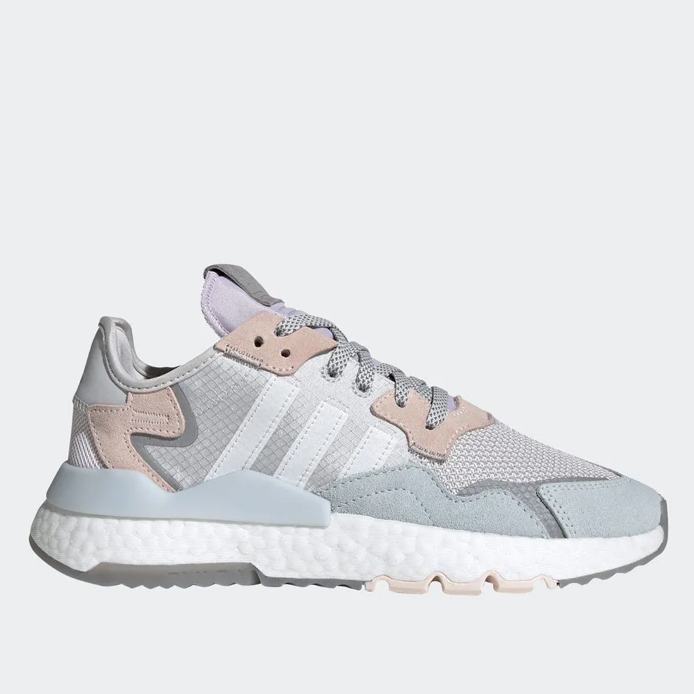 Scarpe Donna ADIDAS Sneakers linea Nite Jogger W colore Grigio Bianco e Rosa