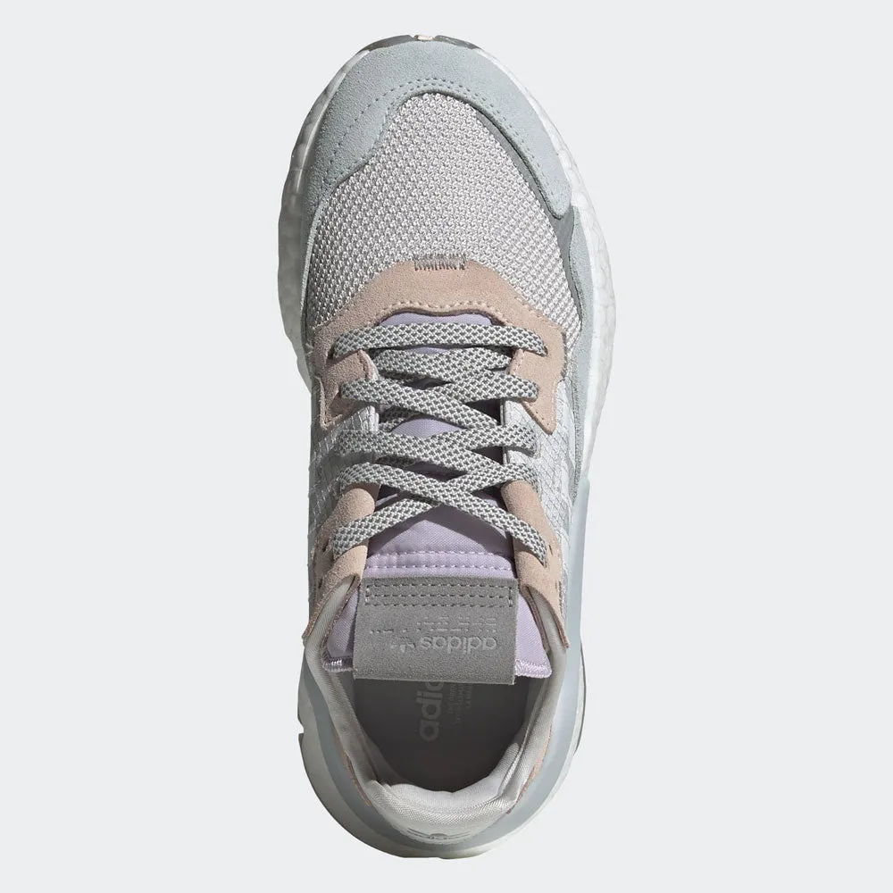 Scarpe Donna ADIDAS Sneakers linea Nite Jogger W colore Grigio Bianco e Rosa