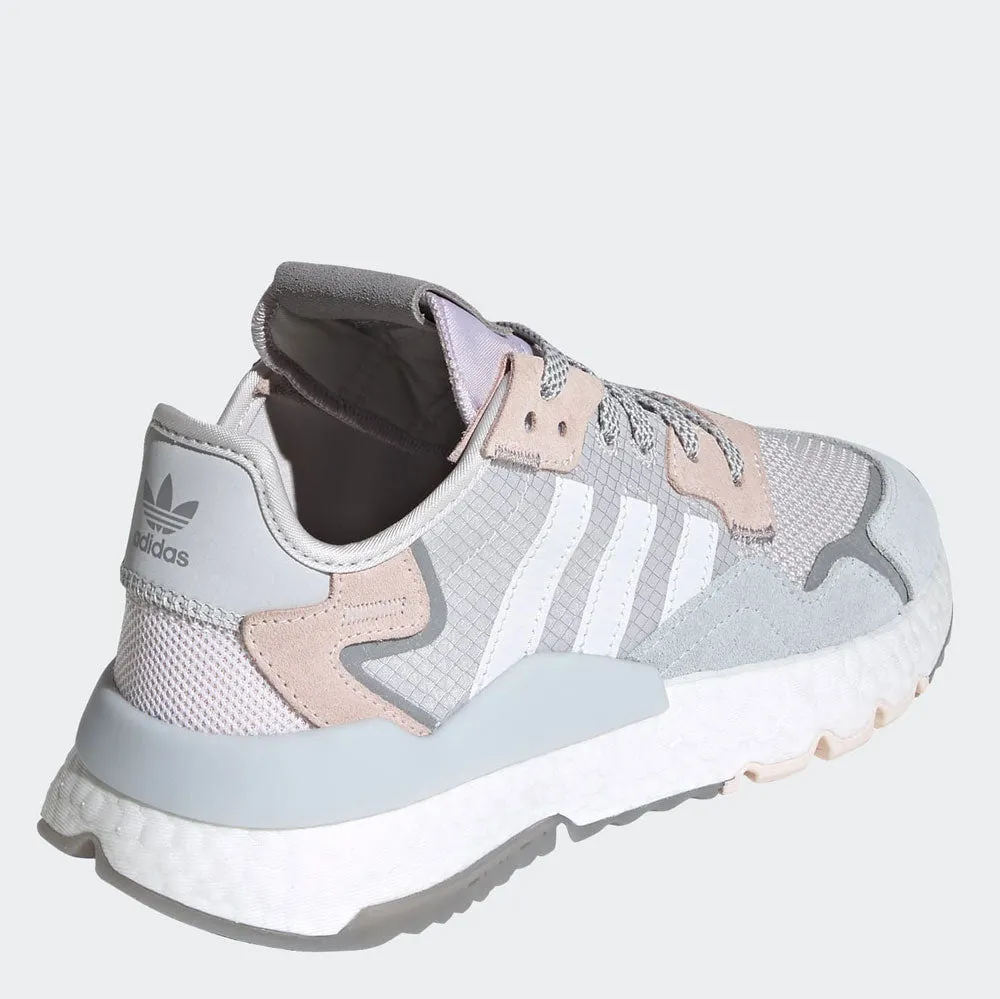 Scarpe Donna ADIDAS Sneakers linea Nite Jogger W colore Grigio Bianco e Rosa