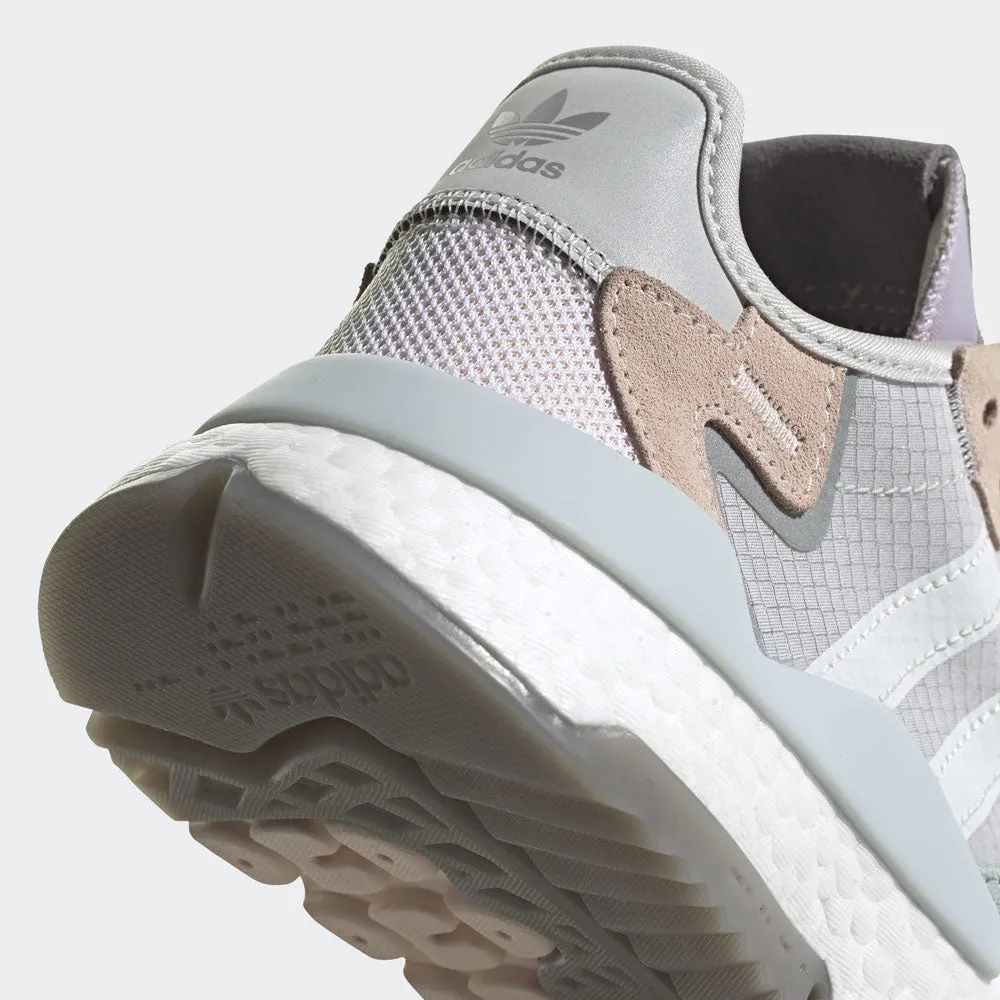 Scarpe Donna ADIDAS Sneakers linea Nite Jogger W colore Grigio Bianco e Rosa