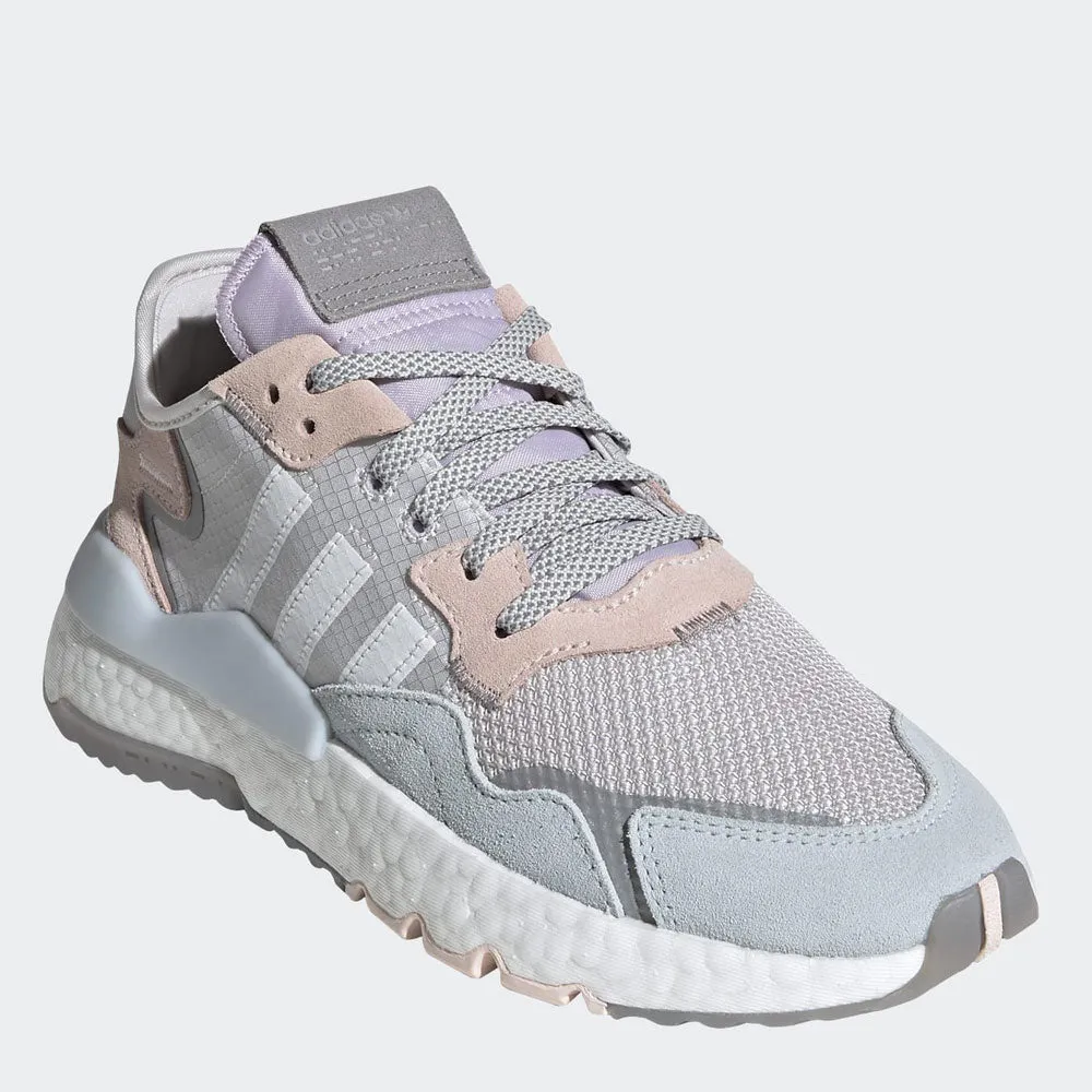 Scarpe Donna ADIDAS Sneakers linea Nite Jogger W colore Grigio Bianco e Rosa