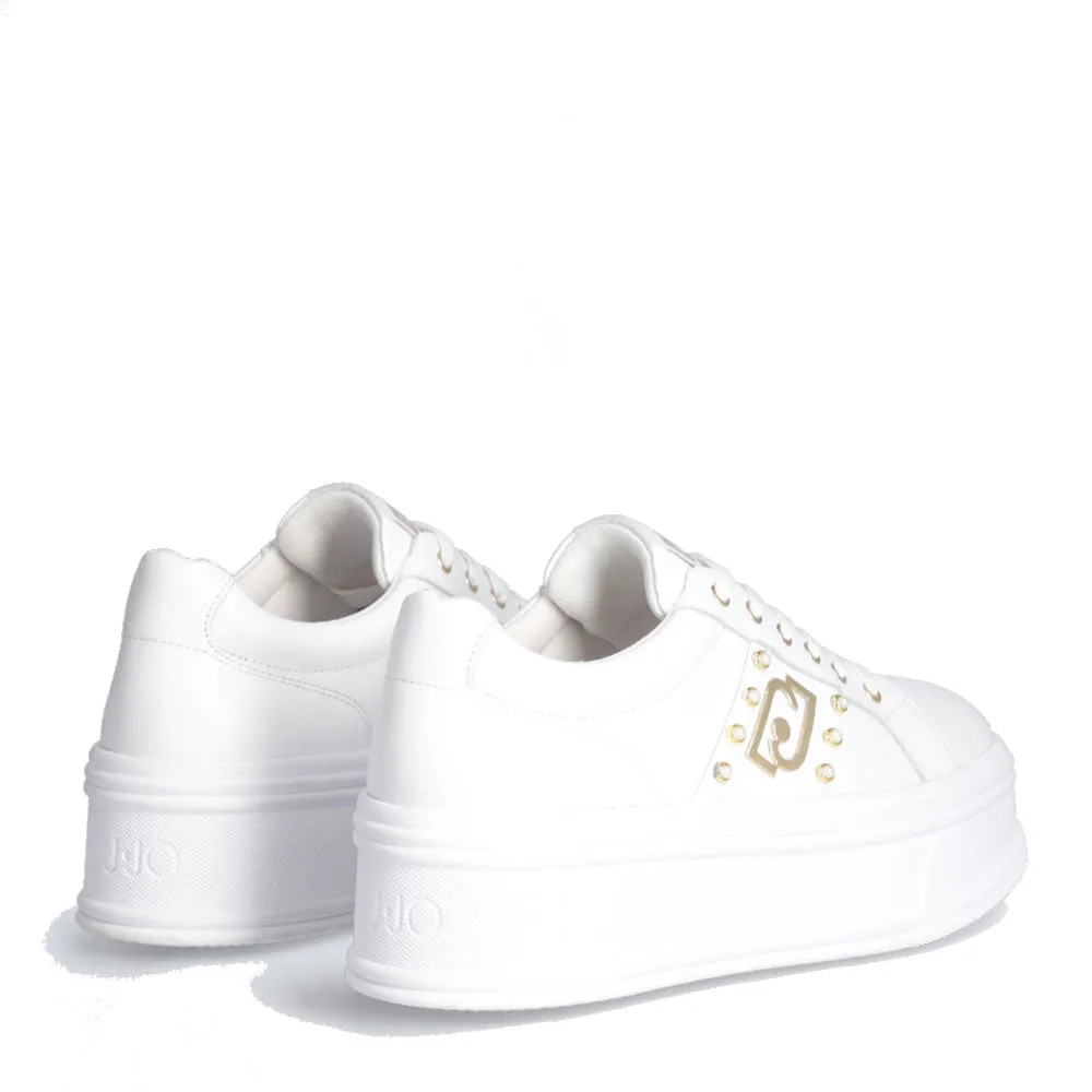 Scarpe Donna LIU JO Selma 04 Sneakers Platform in Pelle Bianca con Perle