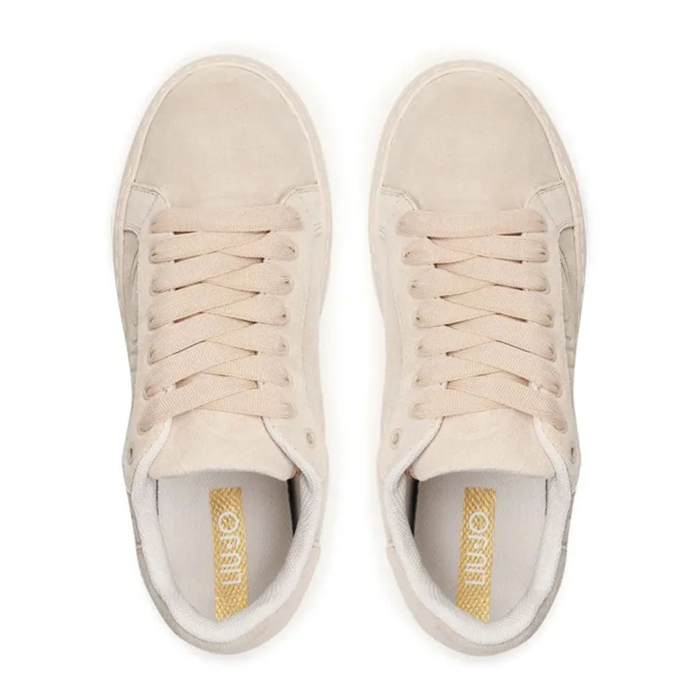 Scarpe Donna LIU JO Sneakers Cleo 09 in Pelle Scamosciata con Maxi Logo color Sand