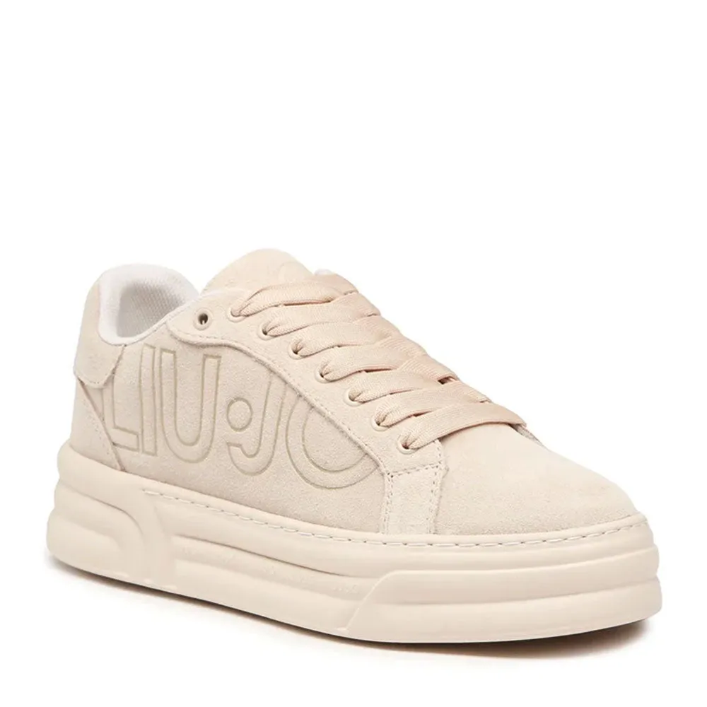 Scarpe Donna LIU JO Sneakers Cleo 09 in Pelle Scamosciata con Maxi Logo color Sand