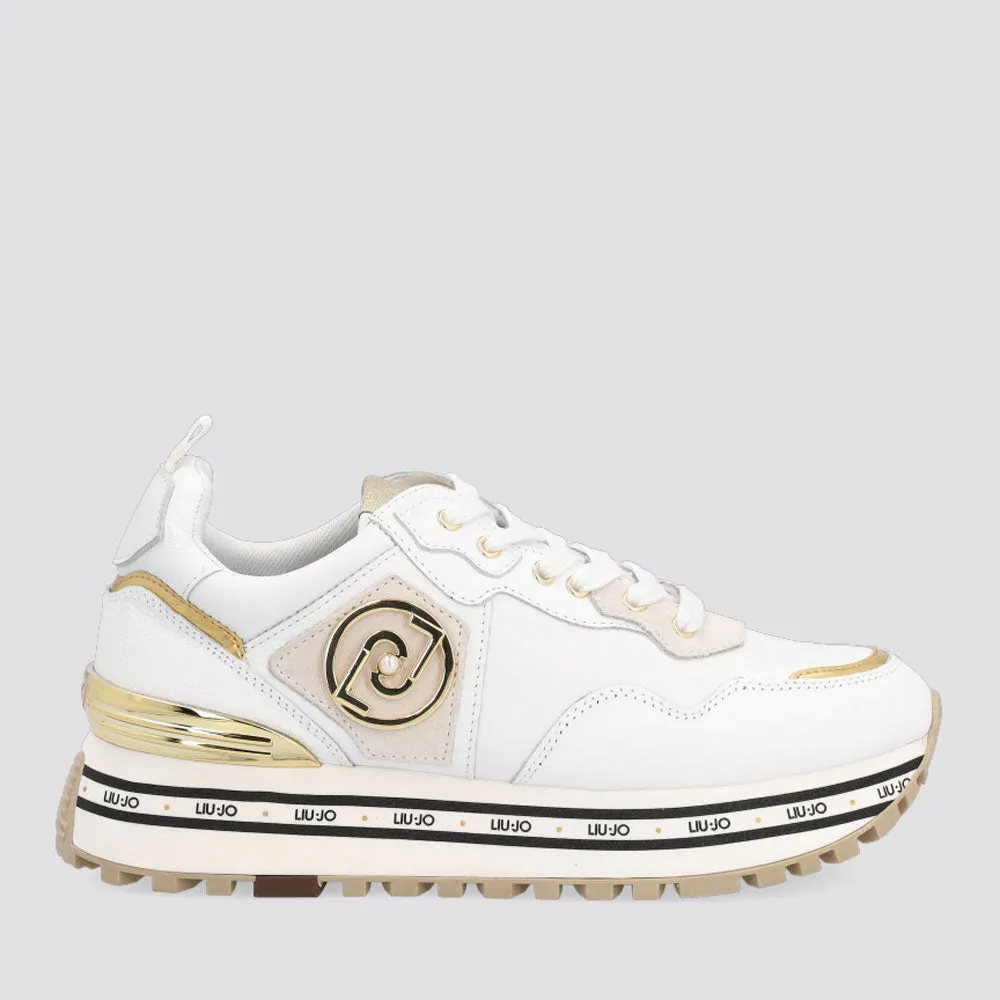 Scarpe Donna LIU JO Sneakers Platform in Pelle colore Bianco