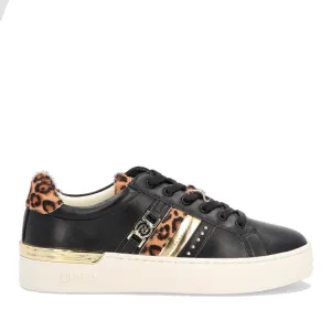 Scarpe Donna LIU JO Sneakers Platform Nere con Inserti in Cavallino Animalier