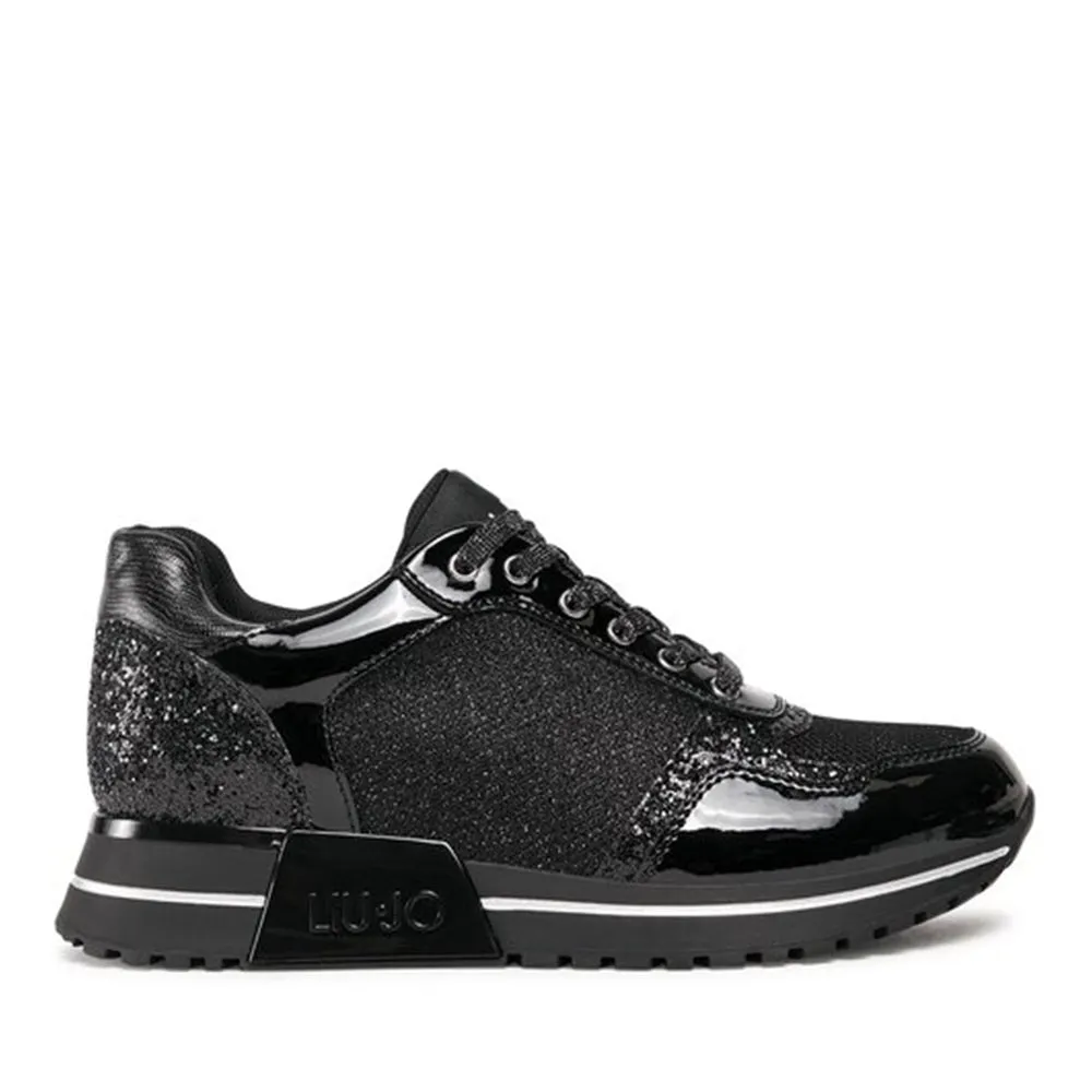 Scarpe LIU JO Kiss 636 Sneakers Platform in Mesh e Glitter Nero