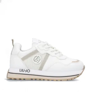 Scarpe LIU JO Sneakers Platform Maxi Wonder 518 Bianche con Dettaglio Glitter