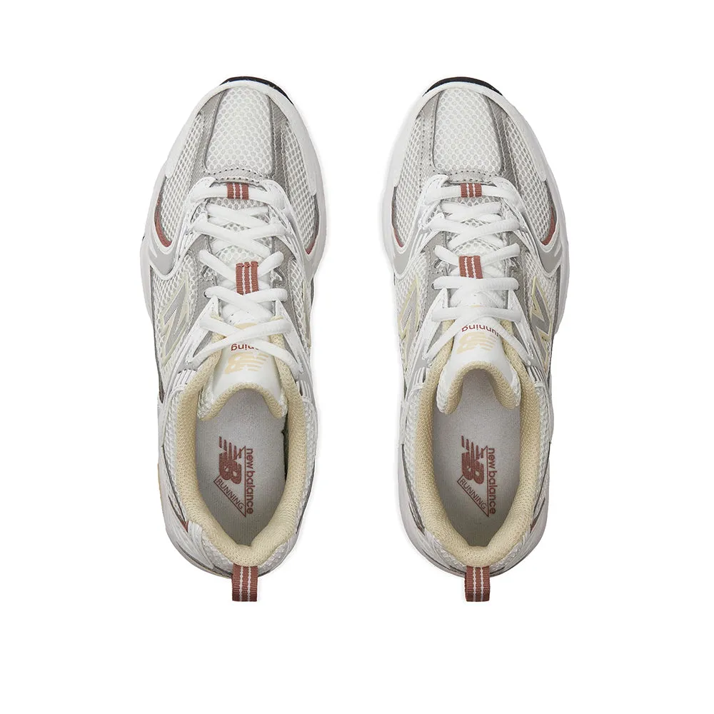 Scarpe Running NEW BALANCE Sneakers 530 in Tessuto Sintetico e Mesh colore White e Natural