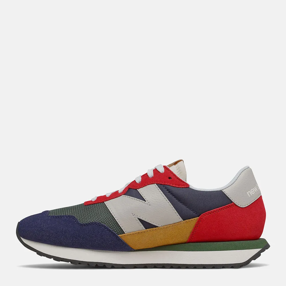 Scarpe Uomo NEW BALANCE Sneakers 237 in Suede e Mesh colore Team Red e Multicolor