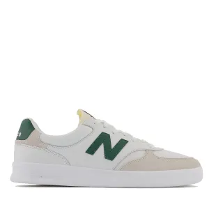 Scarpe Uomo NEW BALANCE Sneakers 300 Court in Mesh e Suede colore White e Green