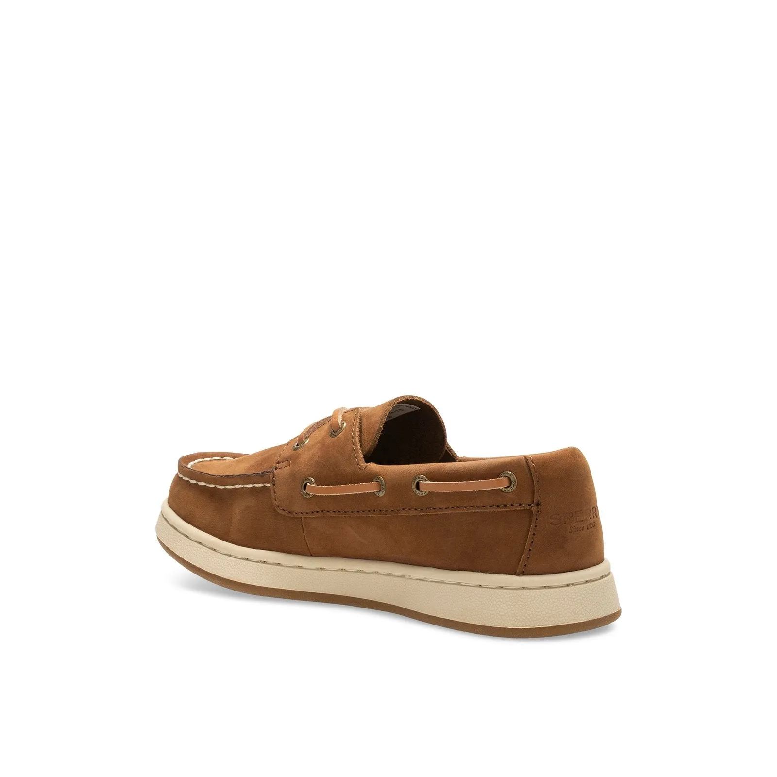 Sperry Cup II Kid's Boat Shoe - Brown Leather