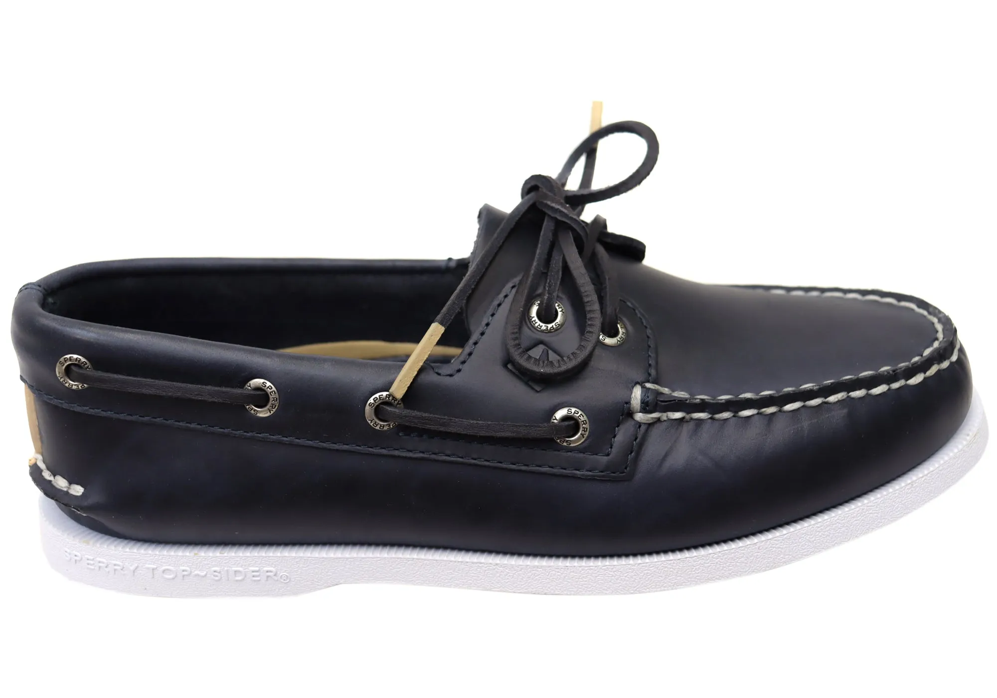 Sperry Mens A/0 2 Eye Leather Lace Up Comfortable Medium Width Boat Shoes