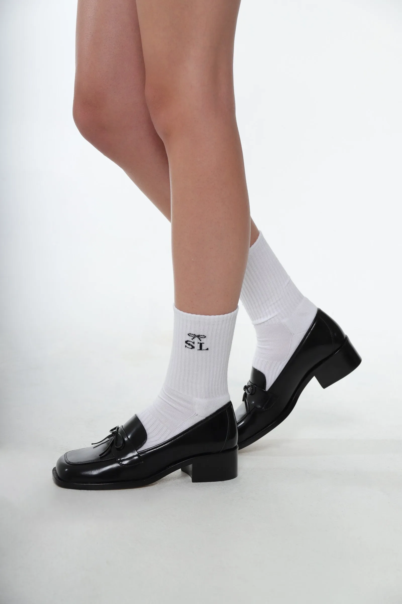 SPORT MONOGRAM SOCK IN WHITE