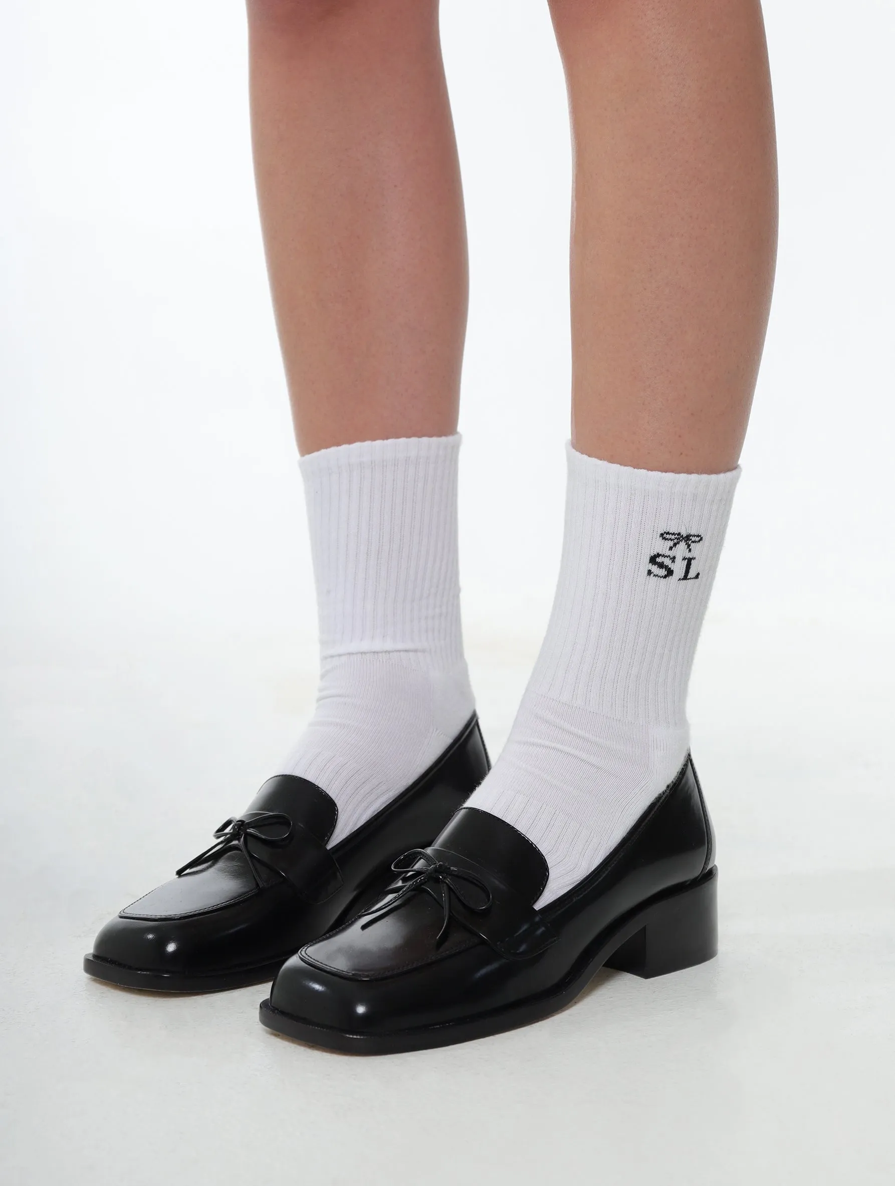 SPORT MONOGRAM SOCK IN WHITE