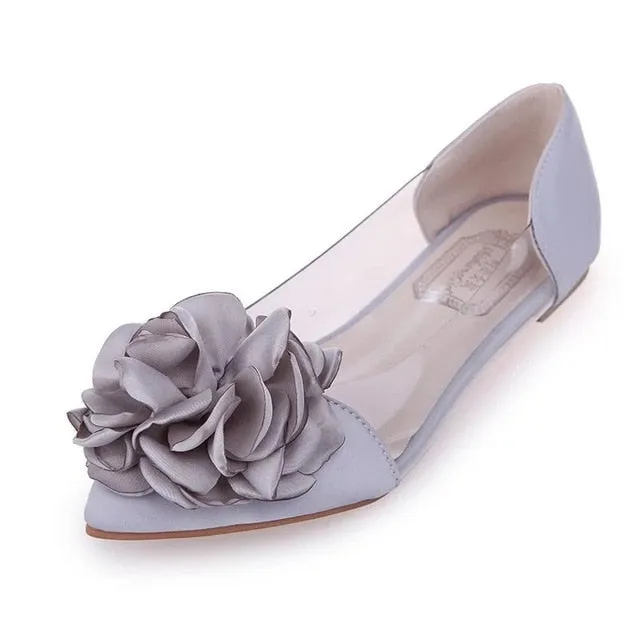 Spring Flats Women Shoes Transparent  Pointed Toe Slip